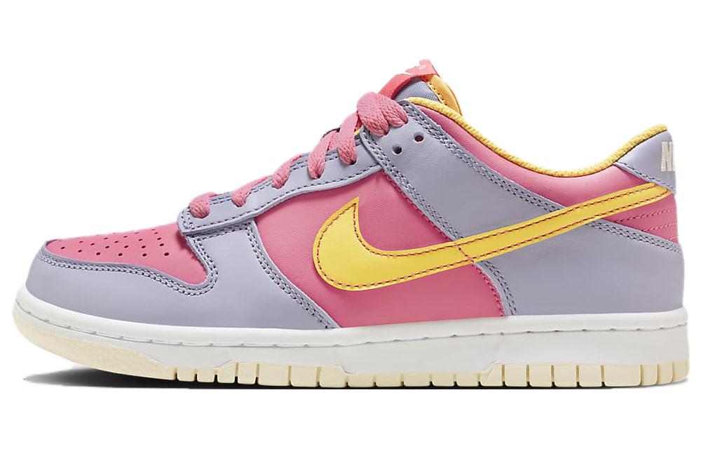 Nike Кроссовки Dunk Low Розово-фиолетовые с оранжевой лазерной отделкой GS DH9765-500