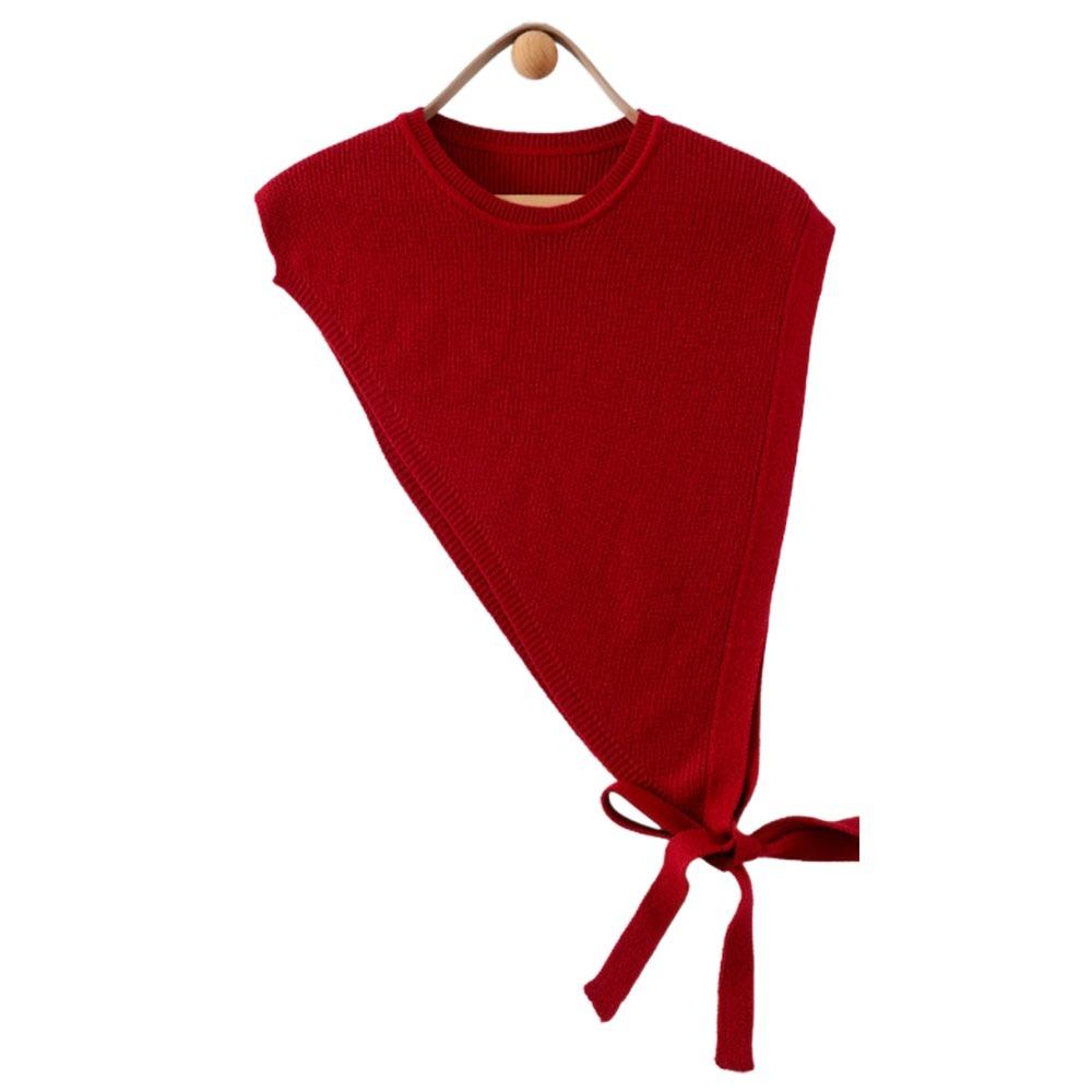 Fashion Women's Knitted Shawl Niche Design Vest Skew Triangle Shawl Crossbody Shawl for Blouse