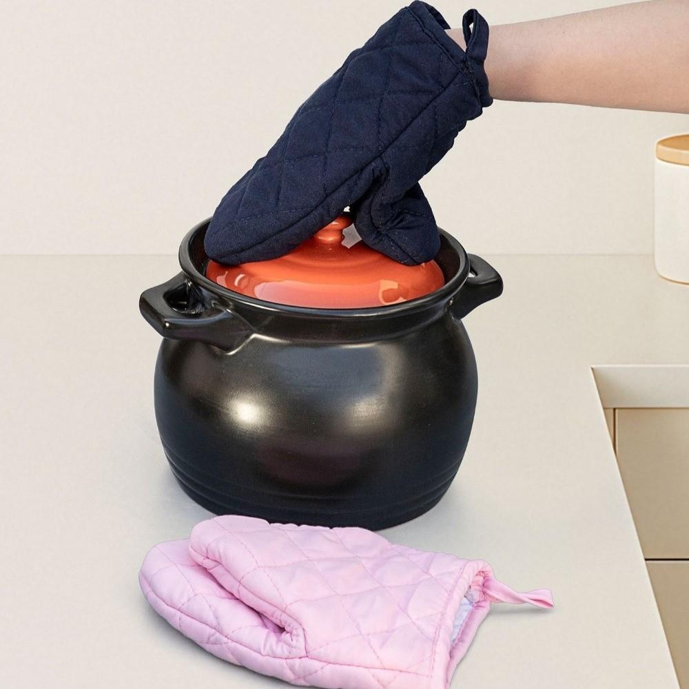 2PCS Hanging Microwave Gloves Non-Slip Grilling Mitts Multifunctional Antiscald Oven Mitts  BBQ