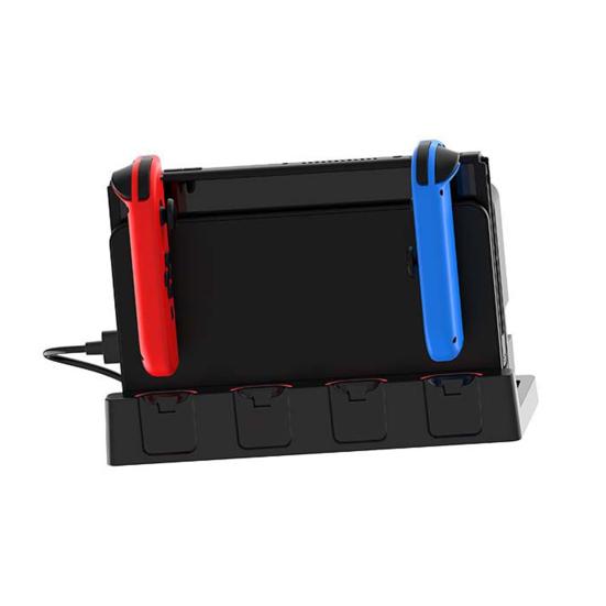 Подставка для зарядки контроллера со светодиодным индикатором, нескользящая конструкция, эффективная док-станция для контроллера, держатель игровой консоли для Switch