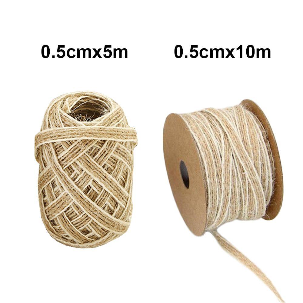 0.5mm Wedding Decor Lace Rustic Ornament Jute Burlap Rolls Trims Tape Hessian Ribbon Fish Silk Rope