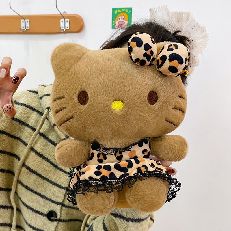 Плюшевый брелок Hello Kitty с леопардовым принтом для сумок и подарков