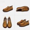 Johnature Flats Retro Round Toe Loafers Genuine Leather Comfortable Plush Warm Women's Slip-on Shoes