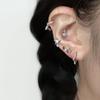 New Trendy Star Zirconi Screw Back Stud Earrings for Women Girls Stainless Steel Punk Gothic Cartilage Helix Ear