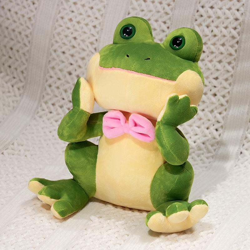 27cm Cute Animal Frog Plush Doll Cartoon Gentleman Bow Tie Guitar Frog Reptile Plush Toy Home Decoration Gift For Children