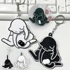 Игривый брелок для ключей в виде кота-яйца, милый акриловый креативный уникальный шарм для сумки, подарок, вращающийся акриловый кулон в виде кота для аксессуаров для кошелька, рюкзака