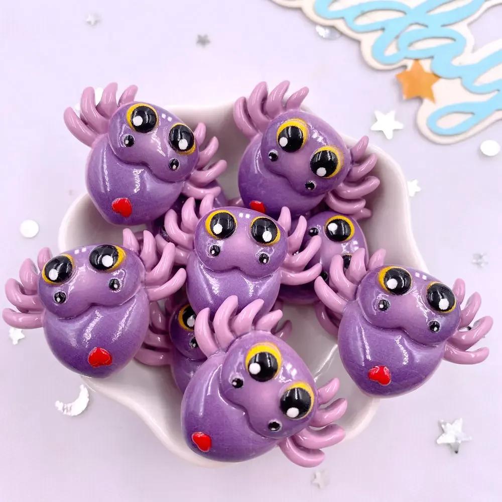 8 шт. смоляные красочные кавайные фигурки паука, летучей мыши, тыквы, медведя, призрака, черепа, плоские каменные фигурки, сделай сам, бант, украшение на Хэллоуин, альбом для вырезок