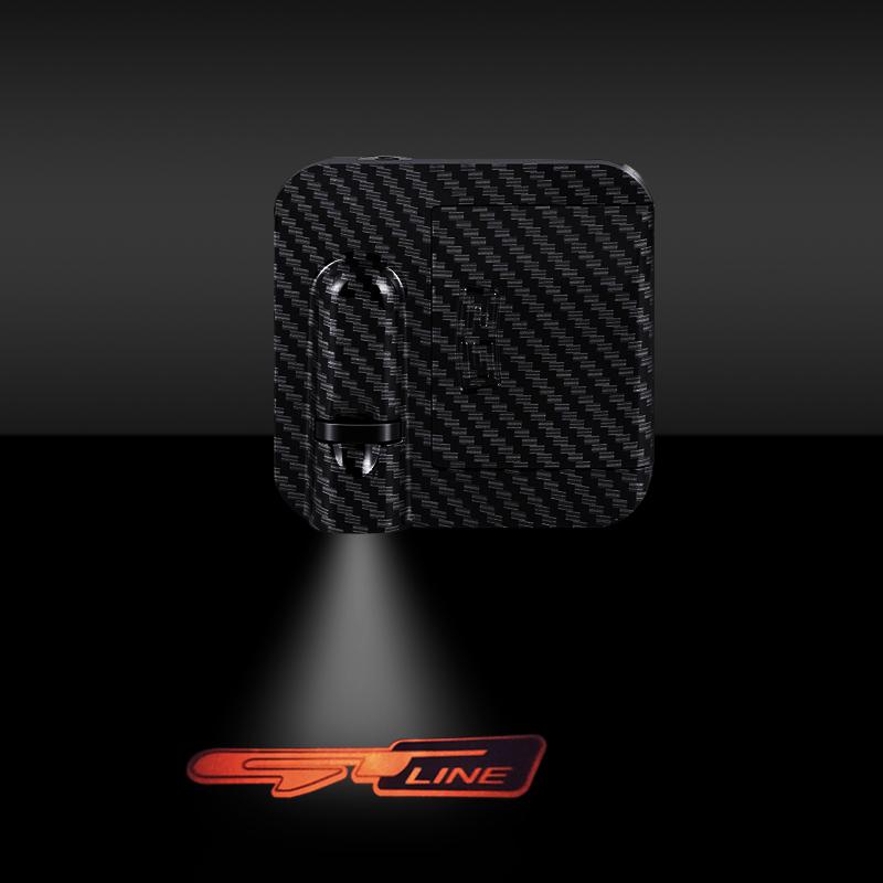 For GT LINE Logo Hyundai KIA K5 K3 Sportage Ceed RIO Venga Infrared Sensor Car HD Door Welcome Light Led Projector Lamp 1/2PCS