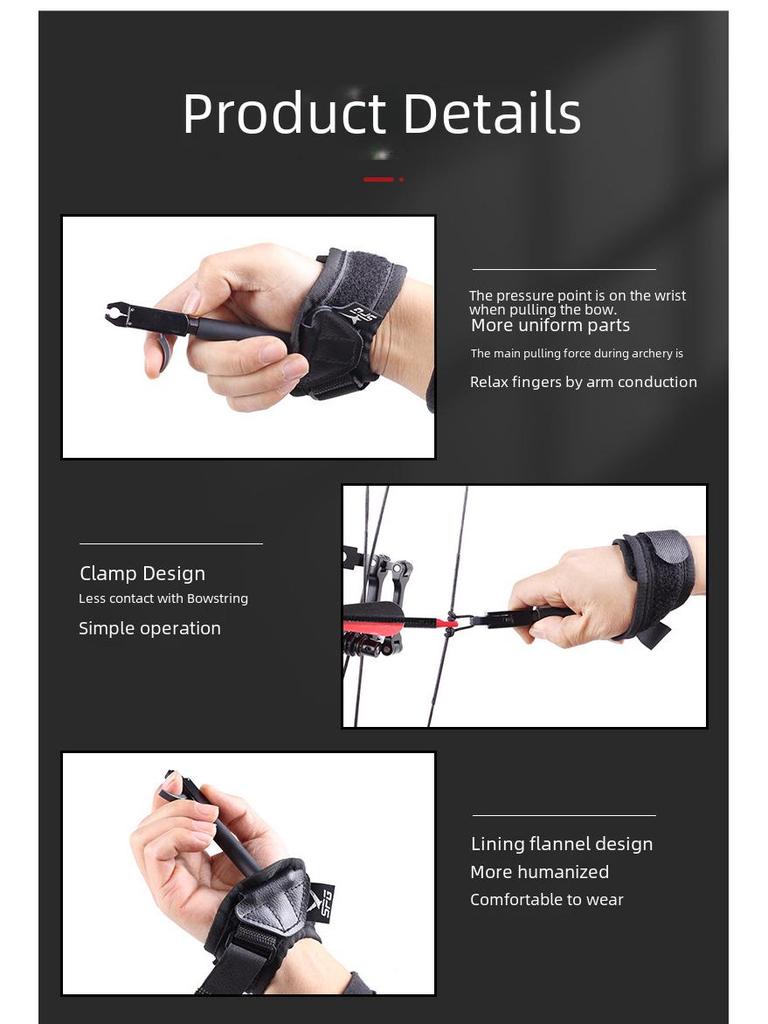 360° Rotating Composite Pulley Bow Wrist Release for Archery
