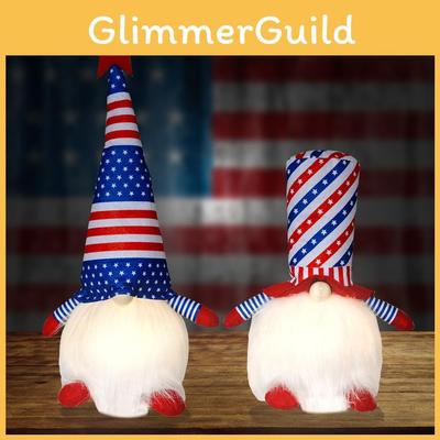 Очаровательная светящаяся кукла без лица ко Дню независимости США 2021 года, праздничное украшение для детей