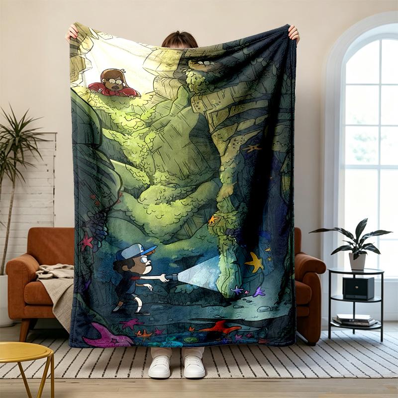Gravity Falls Soft and comfortable flannel Suitable for sofas living rooms outdoor camping travel and also makes a great anniversary gif