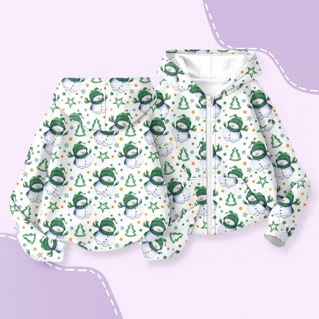 Детская мода Рождественская толстовка с капюшоном с длинными рукавами с принтом, куртка-худи для девочек