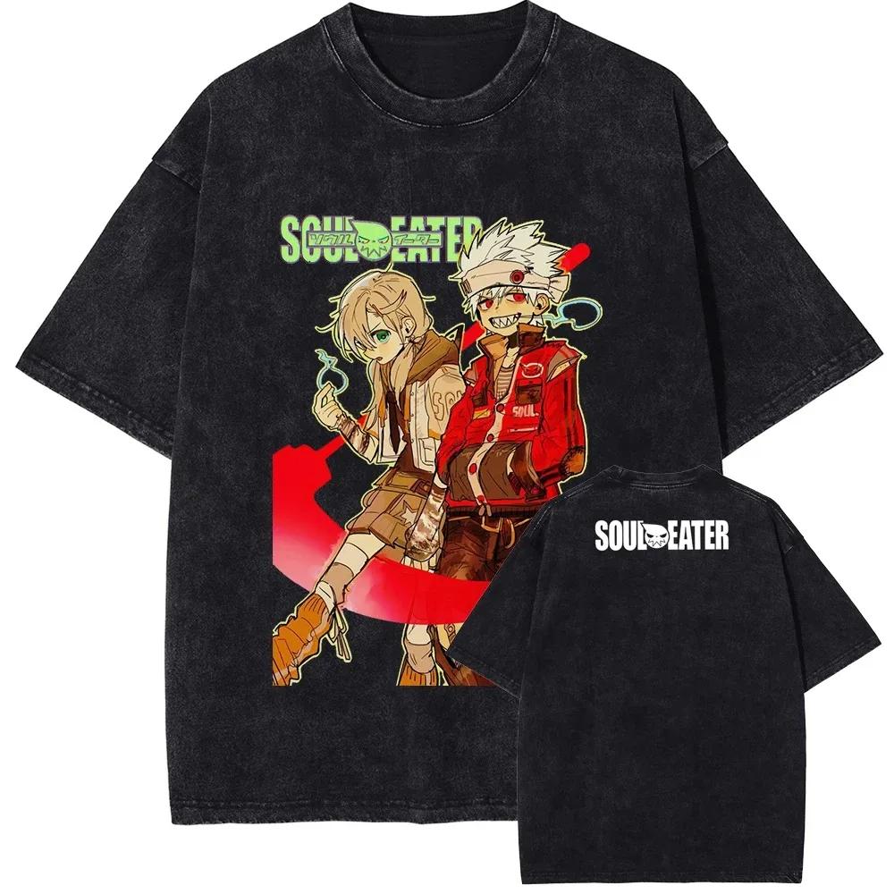 Японское Горячее Аниме Soul Eater Стирка Ретро Мода Высококлассный Люкс Оверсайз Высокое Качество Горячий Товар Унисекс Мягкий Удобный