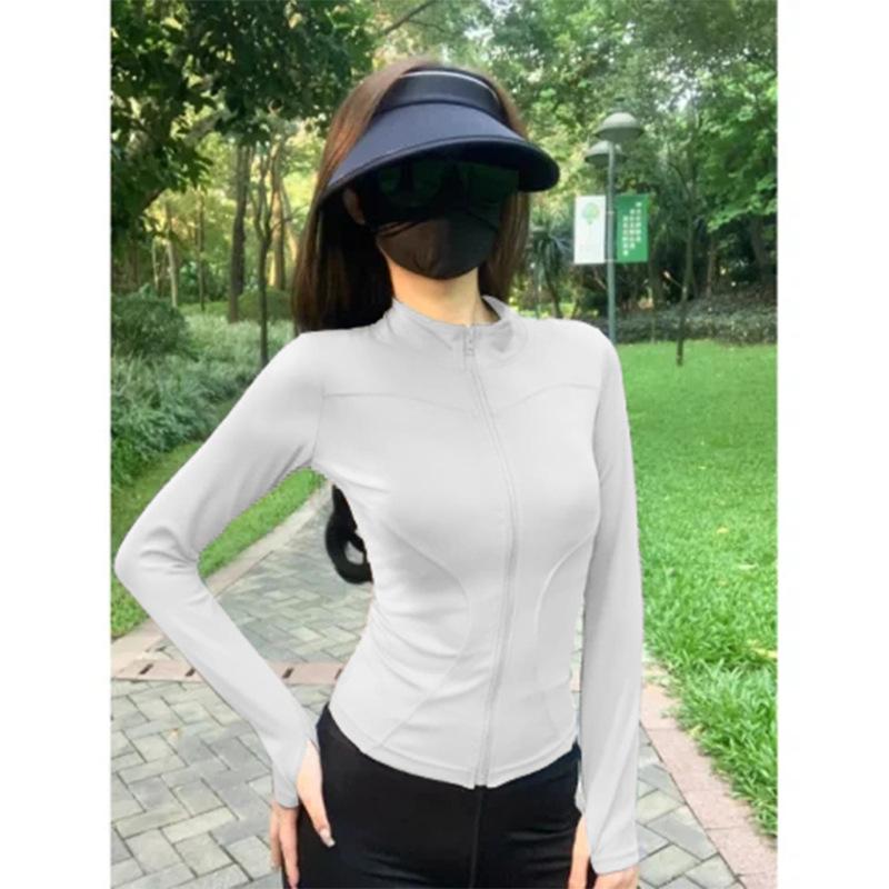 Sunscreen clothes, yoga clothes, women's zipper jackets, sports tops, slim-fitting long-sleeved outer wear, running professional training fitness