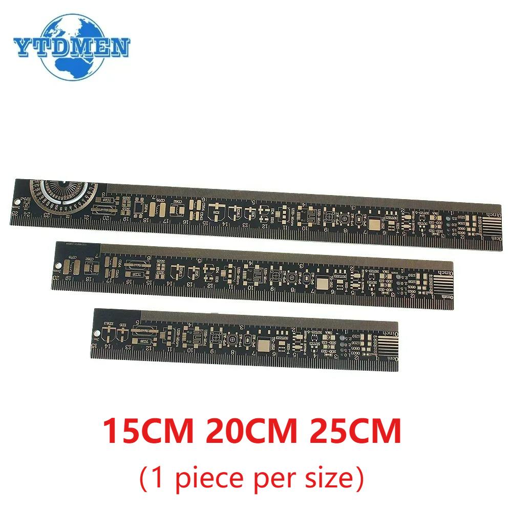 1PCS Pcb Ruler with Electronics Components 15CM/20CM/25CM Multi-functional Measuring Tool Resistor Capacitor Chip IC SMD Diode