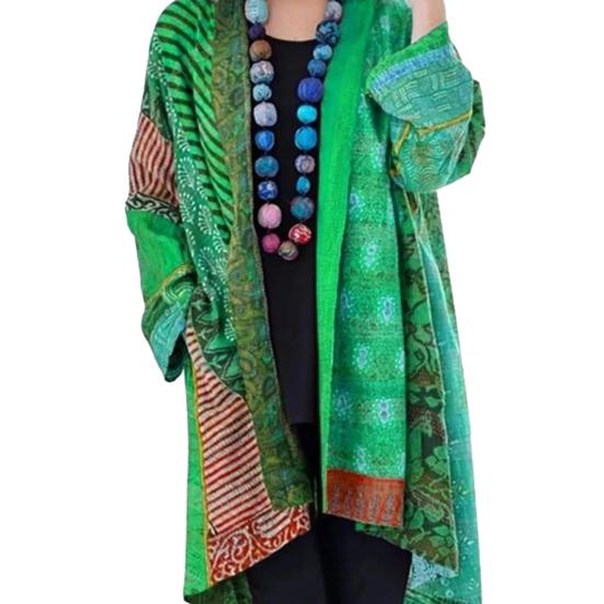 Женское пальто с карманами, цветной принт, кардиган с длинными рукавами, в стиле ретро и этническом стиле, свободная куртка средней длины на весну и осень