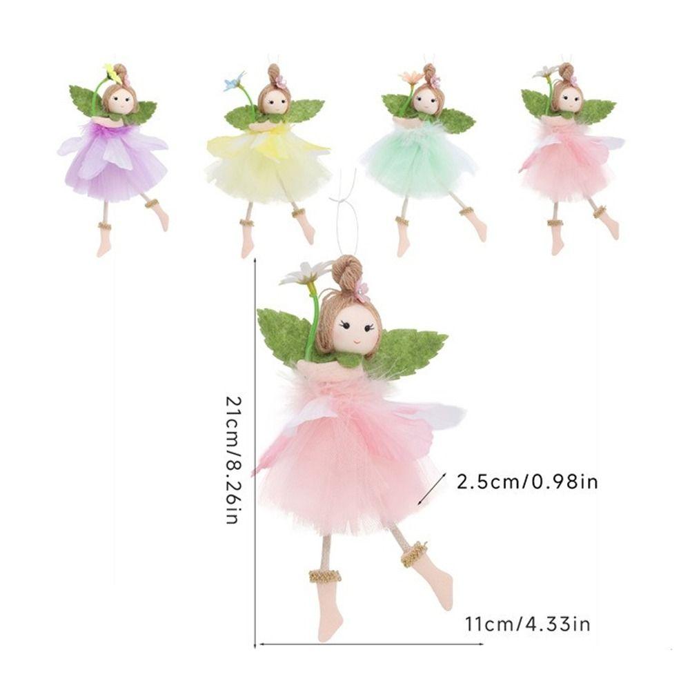 Party Supplies Long Legs Flower Fairy Ornaments Cute Mesh Easter Fairy Pendant Handmade with Flower Wing Girl Pendant Home Party