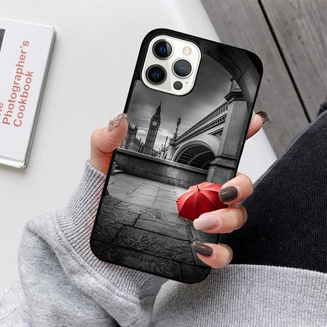 Красный зонт Эйфелева башня Чехол для телефона Для iPhone 17 Air 16 15 14 13 12 Pro Max Plus Max Чехол-оболочка coque