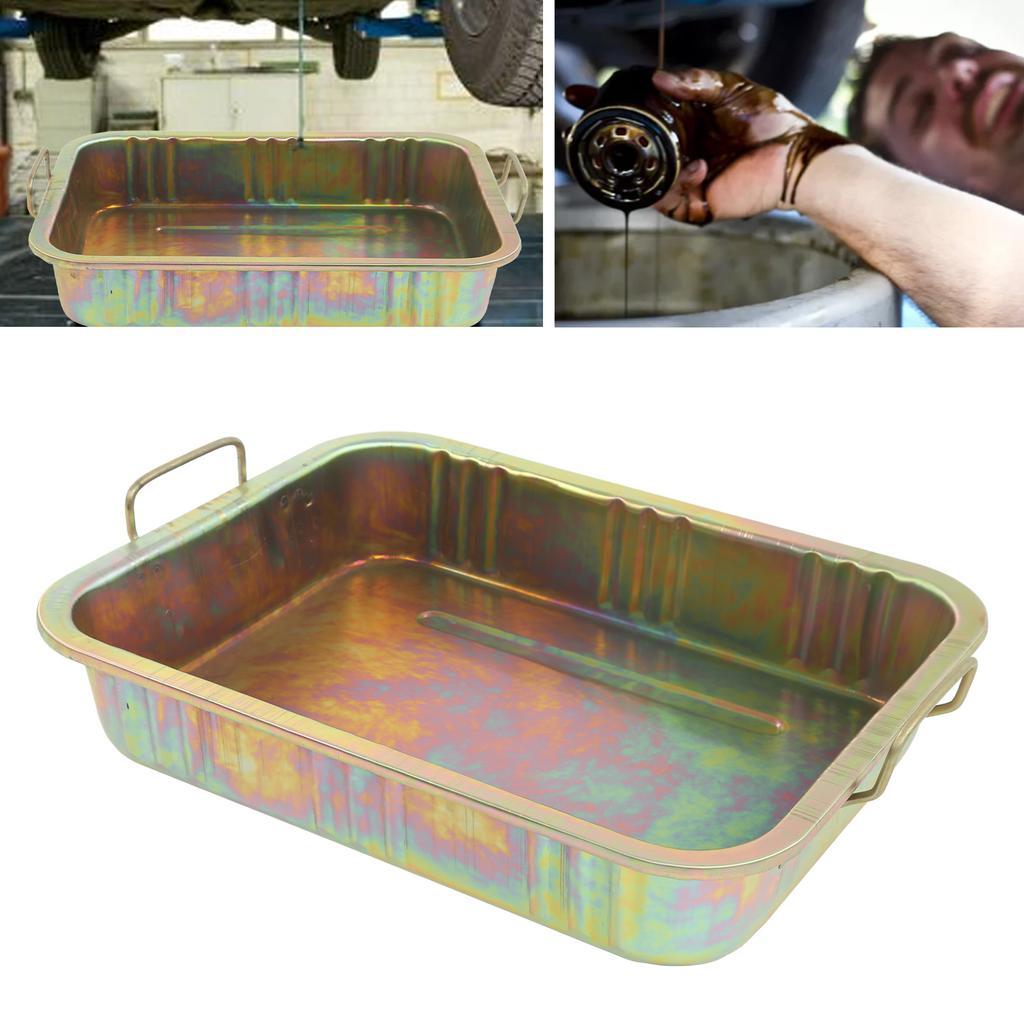 Оцинкованный поддон для сбора масла Профессиональный металлический контейнер-слив Инструмент для ремонта автомобиля