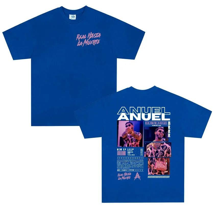 Rapper ANUEL AA Real Hastala Muerte Tour T Shirt Men Women Retro Oversized Yk Streetwear Fashion Cotton Short Sleeve Tshirt