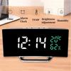 Mirror Digital Alarm Clock TEMP Date 3 Levels Brightness 3 Alarms Unlimited Snooze Table Clock 12/24H Night Mode LED Digital Clock