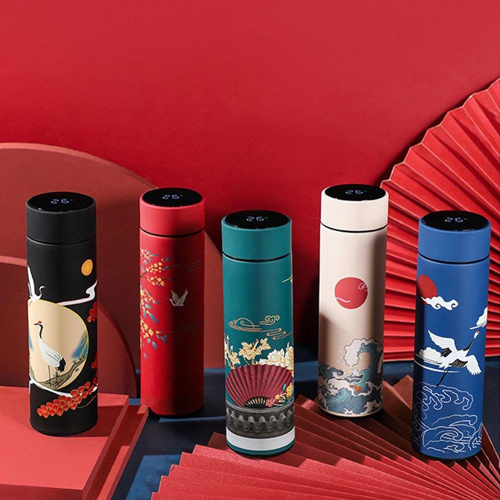 Бутылка для воды Вакуумные термосы Интеллектуальный дисплей температуры Премиальная дорожная кружка Кружка в китайском стиле