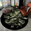 Богатый узор Евро Доллар Деньги 3D Круглый Ковер Коврик для Гостиной Спальни Детской Игровой Комнаты Декор Стула, Коврик для Зоны Питомца Нескользящий Коврик