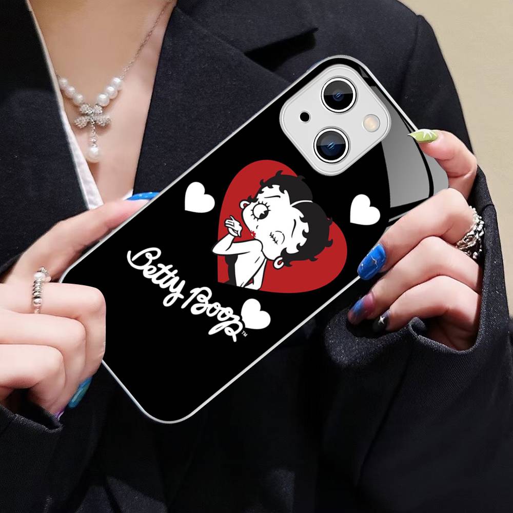 Анимация B-Бетти Буп Закаленное Стекло Для Iphone 14 13 12 11 Pro Mini XS MAX 14Plus X XS XR Чехол