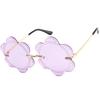 Sunglasses for women, new European and American style, unique frameless floral sunglasses, high-end street style, hip-hop eyewear