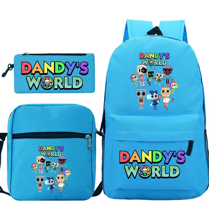 Dandy'S World Printed Fashion Children'S Pencil Case Messenger Bag Three-Piece Set Primary And Secondary School Bag