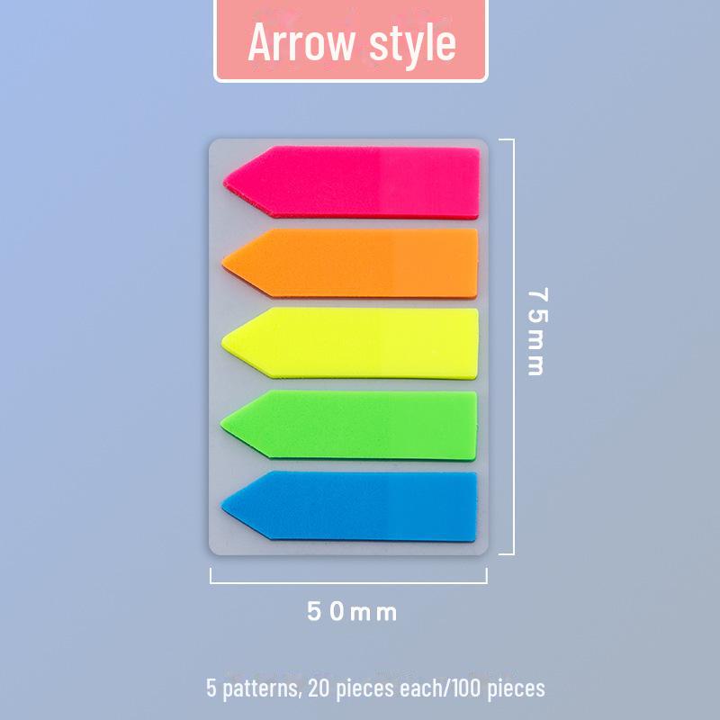Красочные флуоресцентные стикеры из ПЭТ-материала - Индекс закладок для студентов и офисов