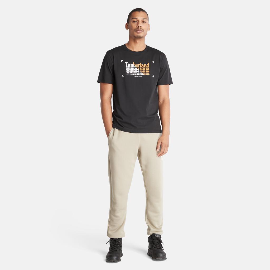 Timberland Футболка с коротким рукавом и круглым вырезом с буквенным принтом, мужская, черная A6QMU-001