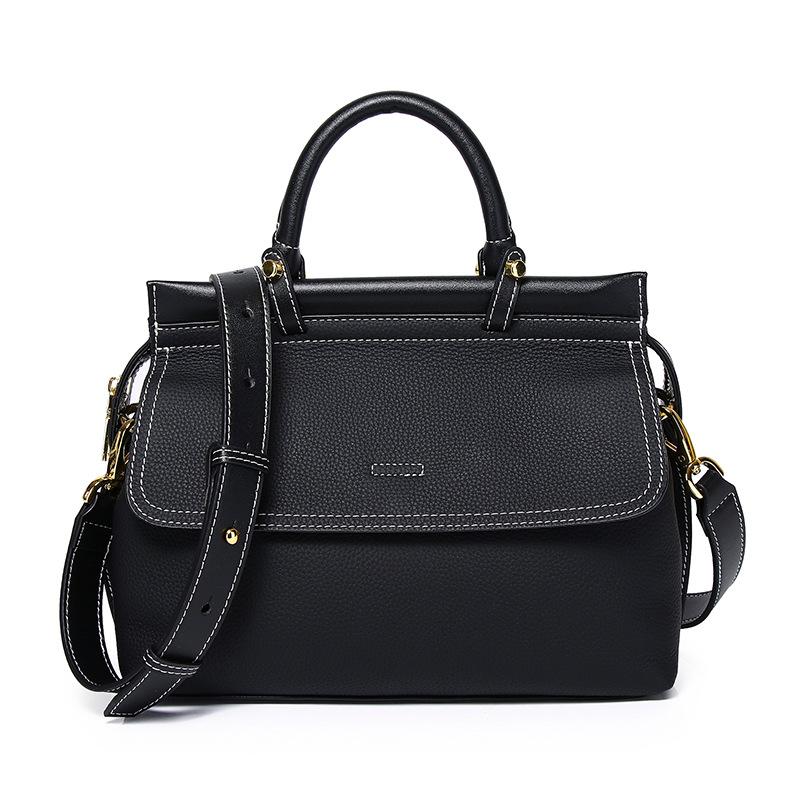 Женская сумка-тоут на одно плечо с косым плетением The First Layer Of Cowhide, простая кожа, для автомобилей высокого класса, белая линия, портативная женская сумка