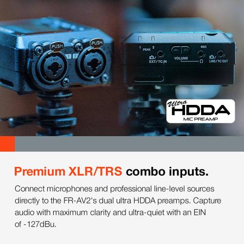 TASCAM FR-AV2 32-bit Float Compatible 2-Channel Portable Field Recorder/Time Code Generator with Dual AD Converter and Time Code Synchronization Audio