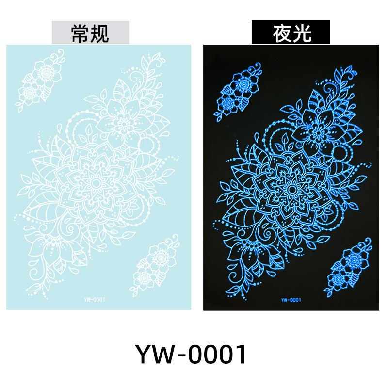 Светящиеся в темноте индийские кружевные тату-наклейки - Хна стиль боди-арт для рук и тела