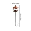 Bird Feeder Birdbath Antique Metal Easy Installation Birdfeeder Feeding Station for Lawn