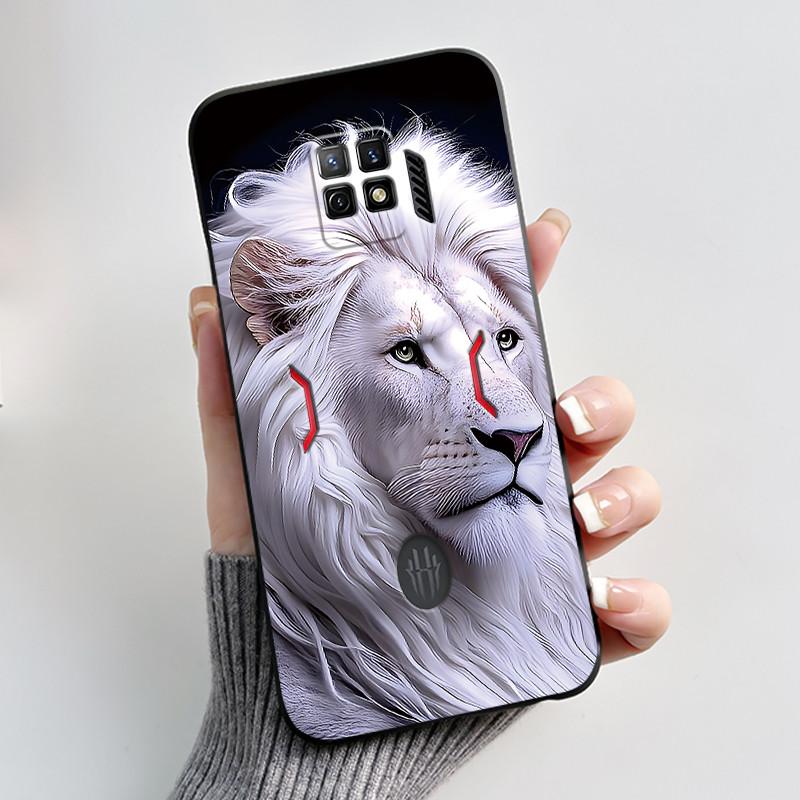 For Nubia Red Magic 7 Pro Case NX709J Back Cover Cute Heart Rabbit Black Soft TPU Phone Case For Red Magic 7S Pro NX709S Shell