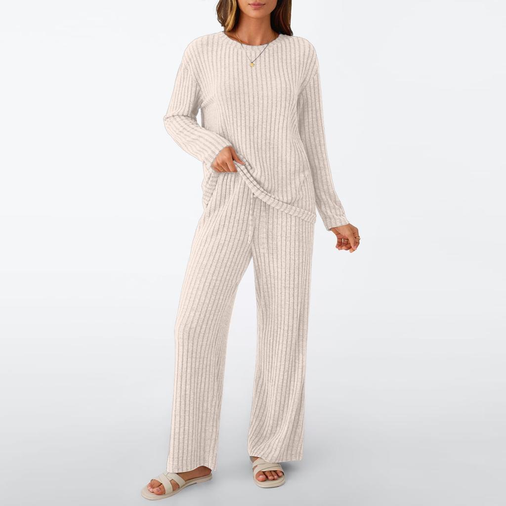 Женский повседневный модный удобный топ и брюки, домашняя одежда, пижамный комплект