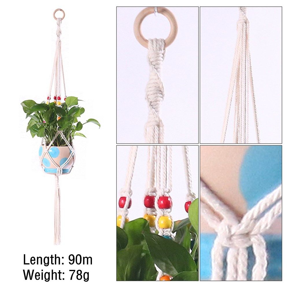 Garden Decoration Hooks Knotted Flower Pot Holder Hanging Basket Garden Plant Hanger Planter Basket Rope