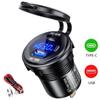 45w Type-c Pd 18w Qc3.0 Usb Car Charger Socket 12v 24v Fast Charge Voltmeter Switch Alloy Shell For Auto Truck Boat Rv Bus Motor