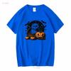 Halloween Pumpkin Cat T Shirt Scottish Fold Cute Owner Spooky Season Fall Long Or Short Sleeves Vintage Washed Casual Homme