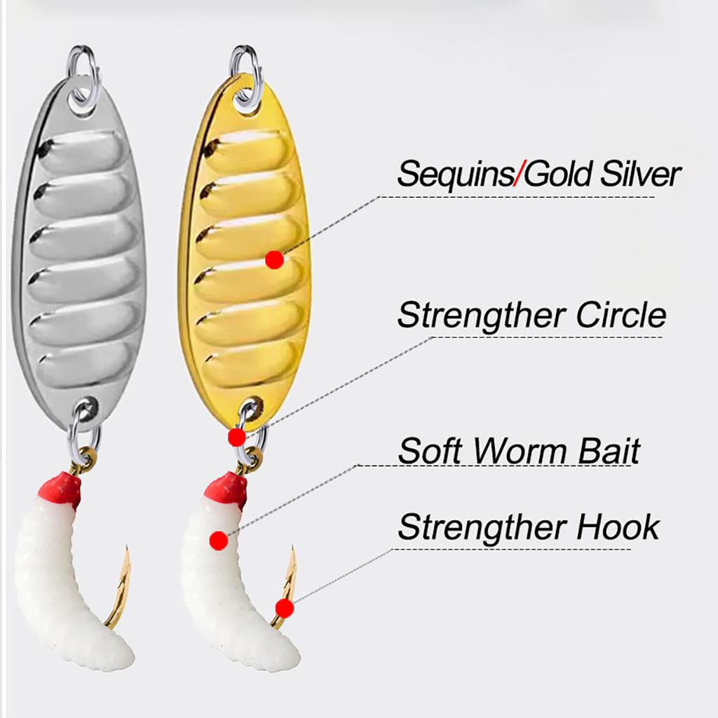 3Pcs Sequins Worm Bait Fly Fishing Accessories Bionics Bait With Rotating Sequins Fishing Goods Artificial Bait