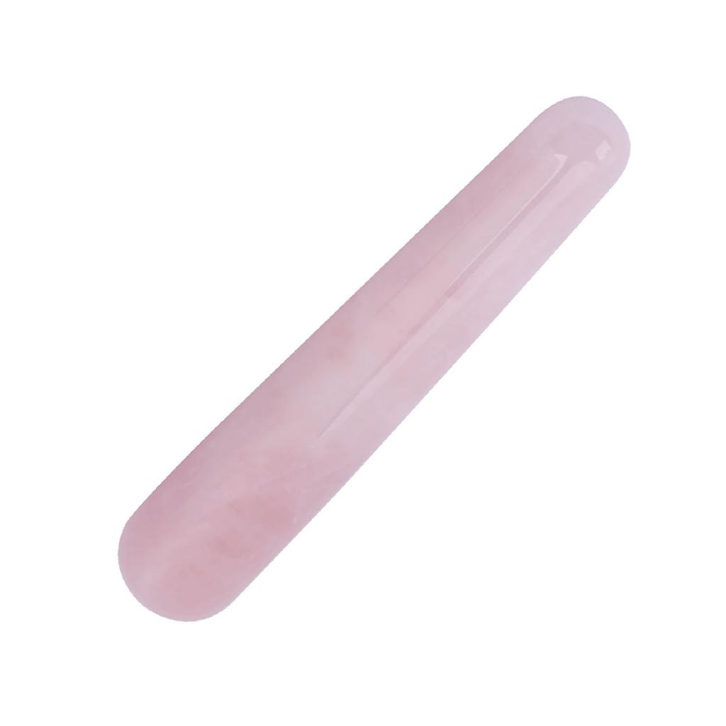 1pc Natural Quartz Crystal Face Massage Wand Stone Smooth Stick Massaging Tool Pink 100mm