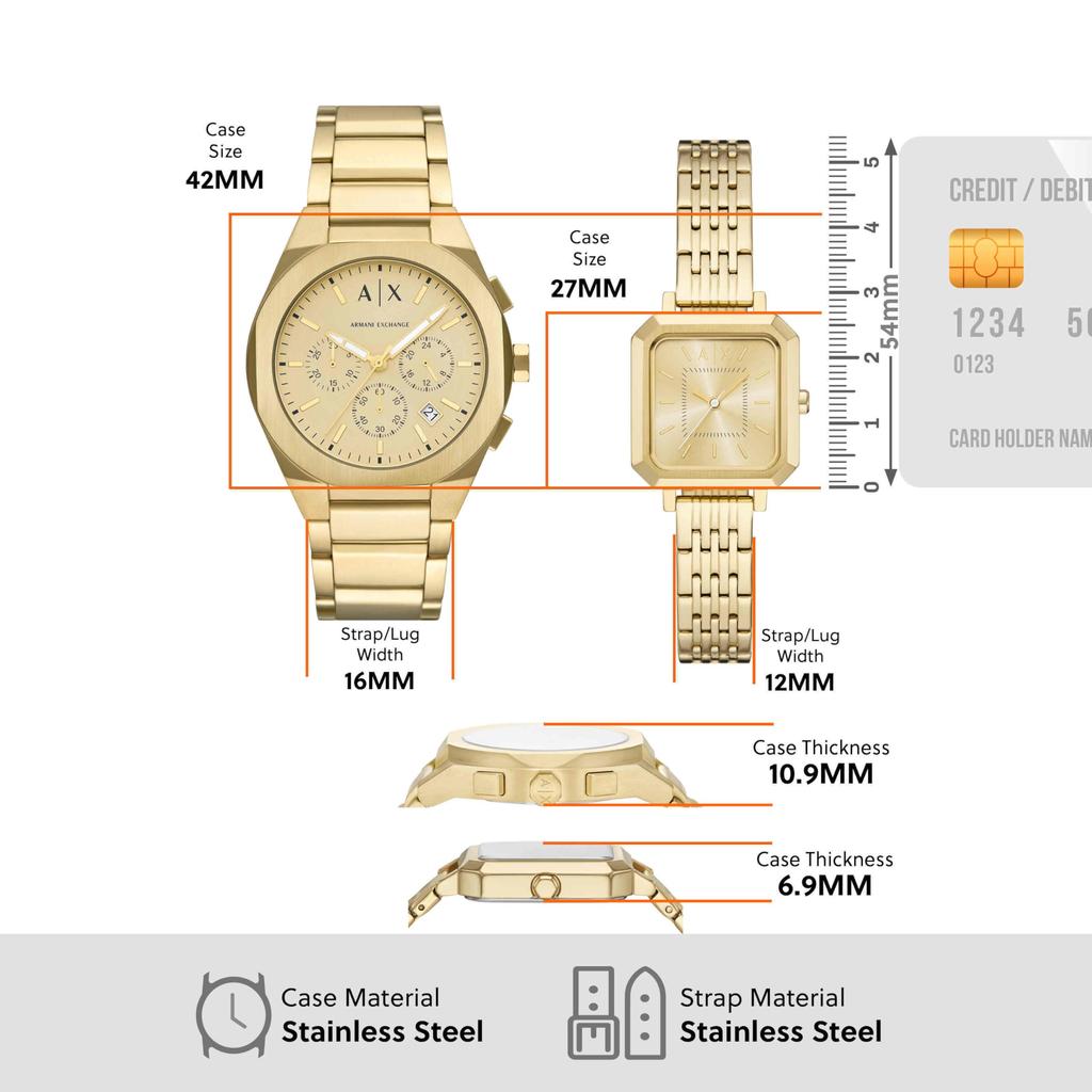 Armani Exchange Sync AX7171SET Gold Watch AX Men's
