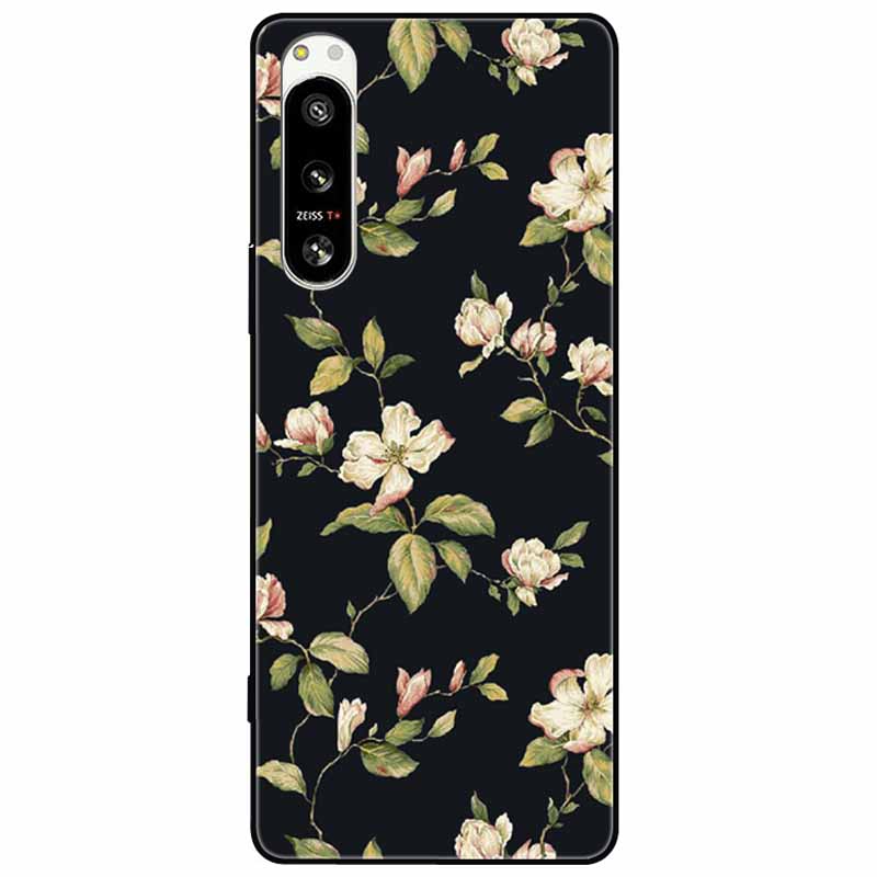 For Sony Xperia 5 IV / 1 IV Case 10IV Soft Silicone Flower Phone Back Cases For Sony Xperia 10 IV V Cover 5IV TPU Bumpers 10V