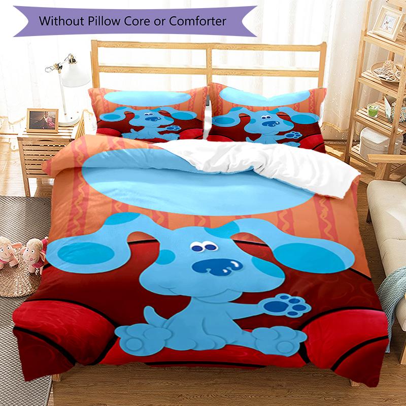 3pcs Blue's Clues Bedding Set Duvet Cover Closure Includes 1 Duvet Cover & 2 Pillowcases, Soft and Comfortable for All Seasons.