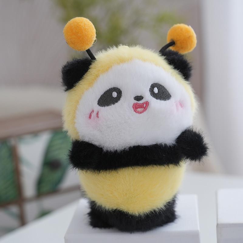 Delightful Panda Bee Plush Keychain In Various Colors Perfect For Creative Gifts 13cm