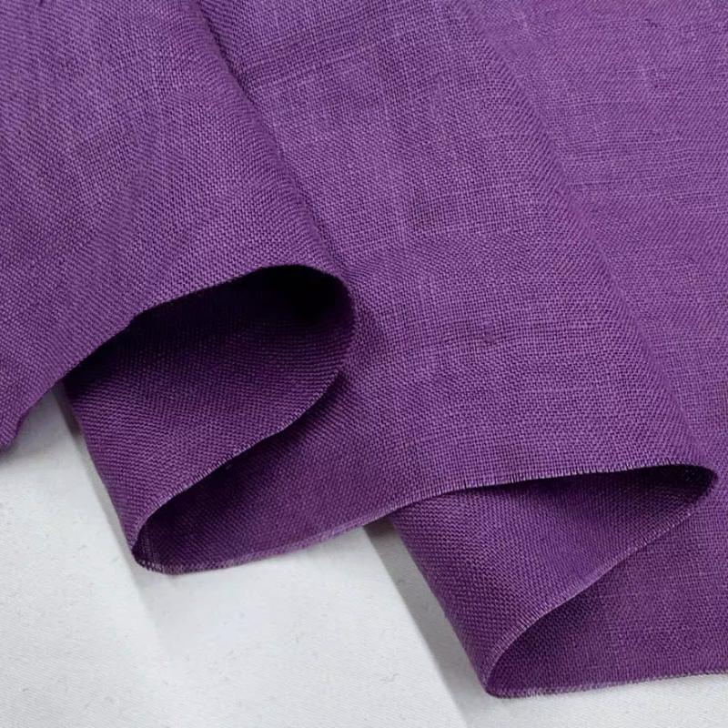 Чистая льняная ткань Стиранный лен Комфортная дышащая ткань для весны и лета DIY Платье Широкие брюки Легкая куртка Одежда