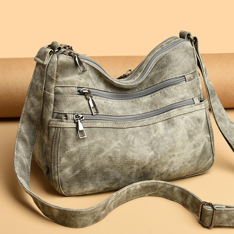 Женская сумка из мягкой кожи, большая вместительная сумка через плечо для мамы