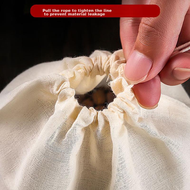 MENGTING Cotton Bags, Gauze Bags, Spice And Herbal Decoction Bags, Household Soup Seasoning Bags, Reusable, 20*25cm, Pack of 5